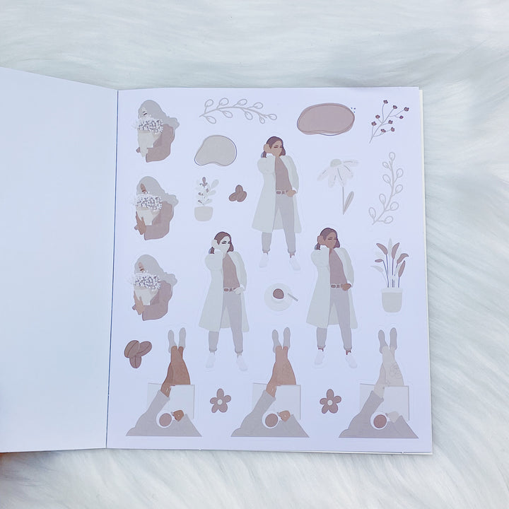 Cream & Sugar Sticker Book | 10 Pages | Soft Gold Foiled