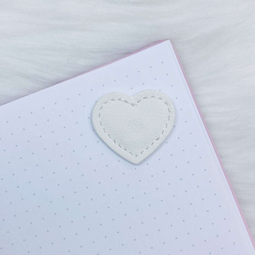 White Heart Magnet Bookmark | Includes 2 Hearts (Front+Back)