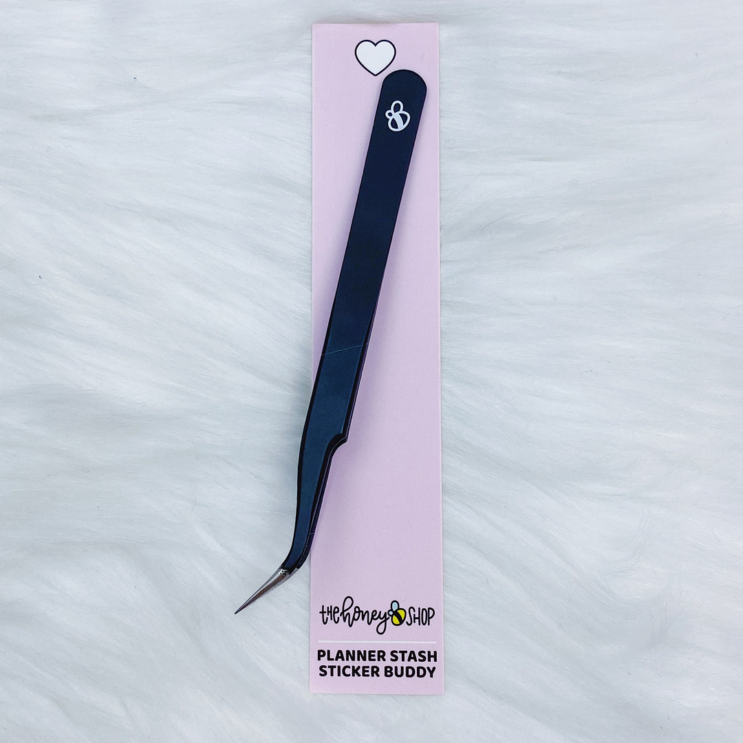 Black Sticker Buddy Tweezers | Precision Tweezers | TheHoneyBShop