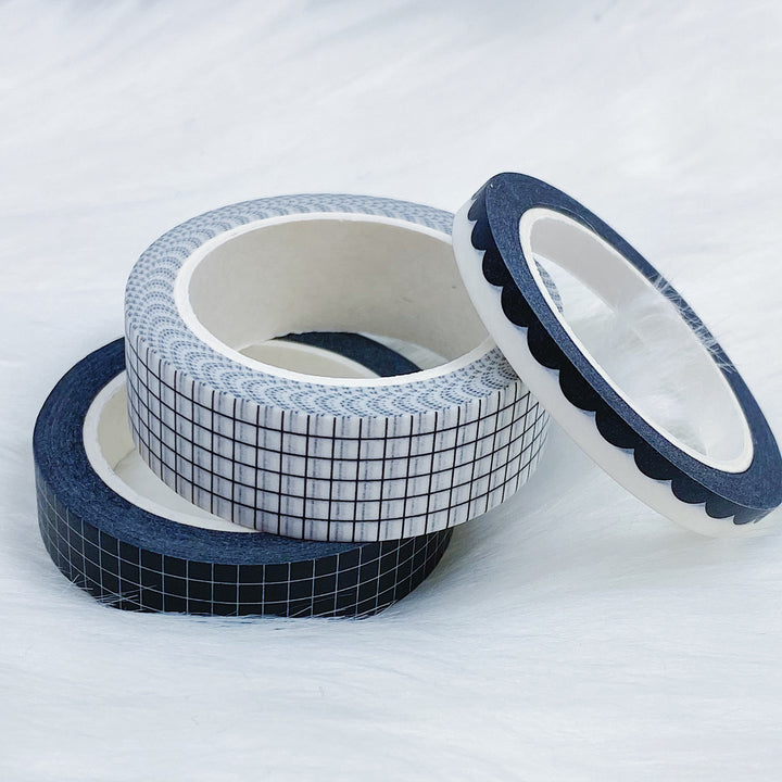 Neutral Washi Tape Bundle | (3) Three Washi Tapes! | 5, 10, + 15 MM!