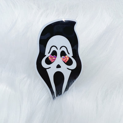 Heart Eyes Ghost Face Vinyl Sticker Die Cut