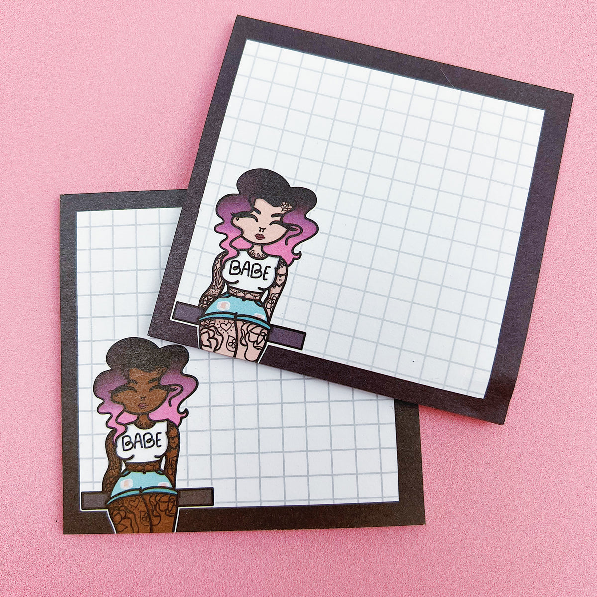 Tattoo Babe Sticky Note | 3x3 | Choose Your Skin Tone!