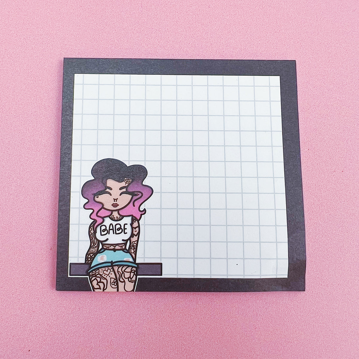 Tattoo Babe Sticky Note | 3x3 | Choose Your Skin Tone!