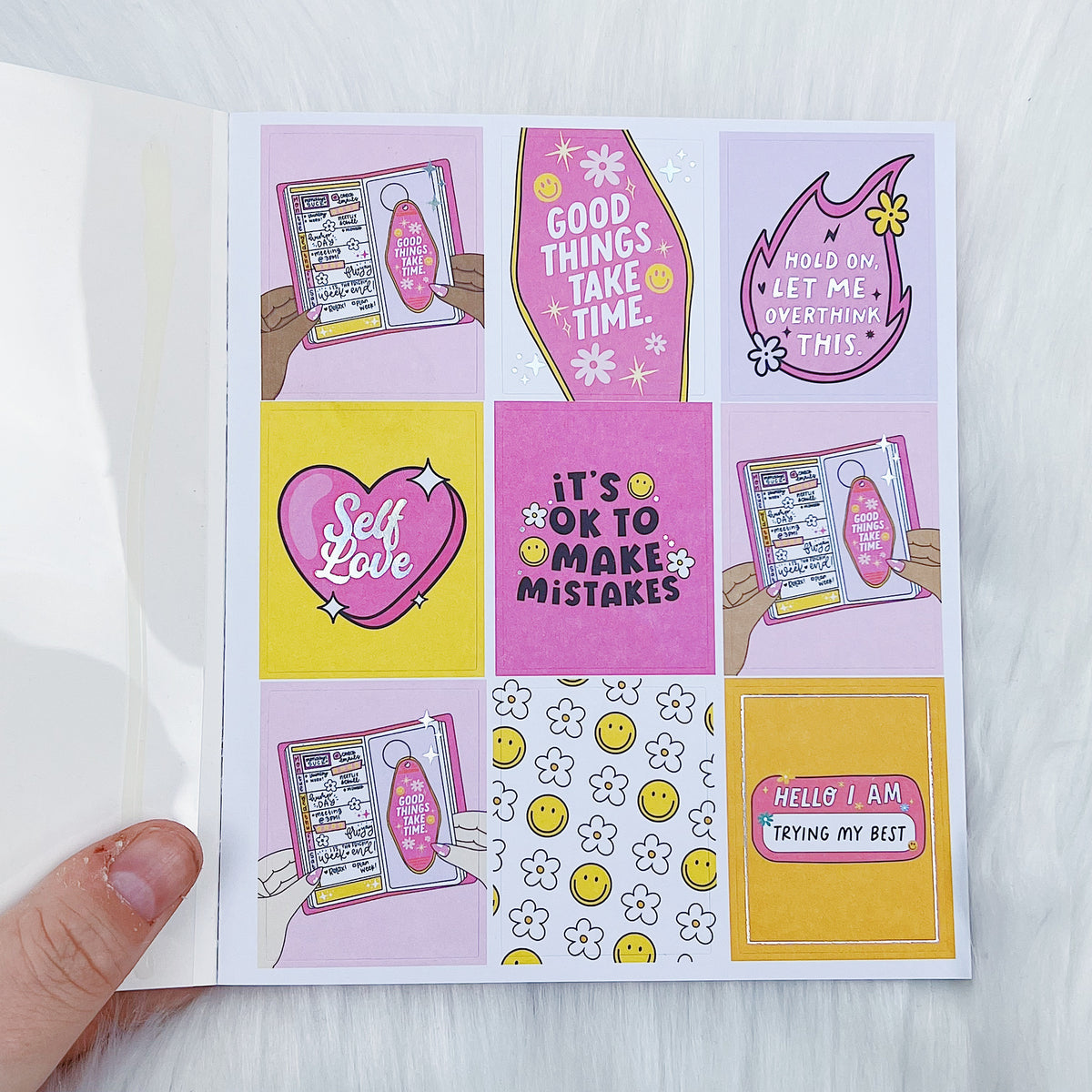All Smiles Sticker Book | Matte Sticker Paper | 10 Pages | Holo Foiled