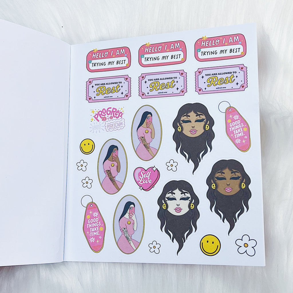 All Smiles Sticker Book | Matte Sticker Paper | 10 Pages | Holo Foiled