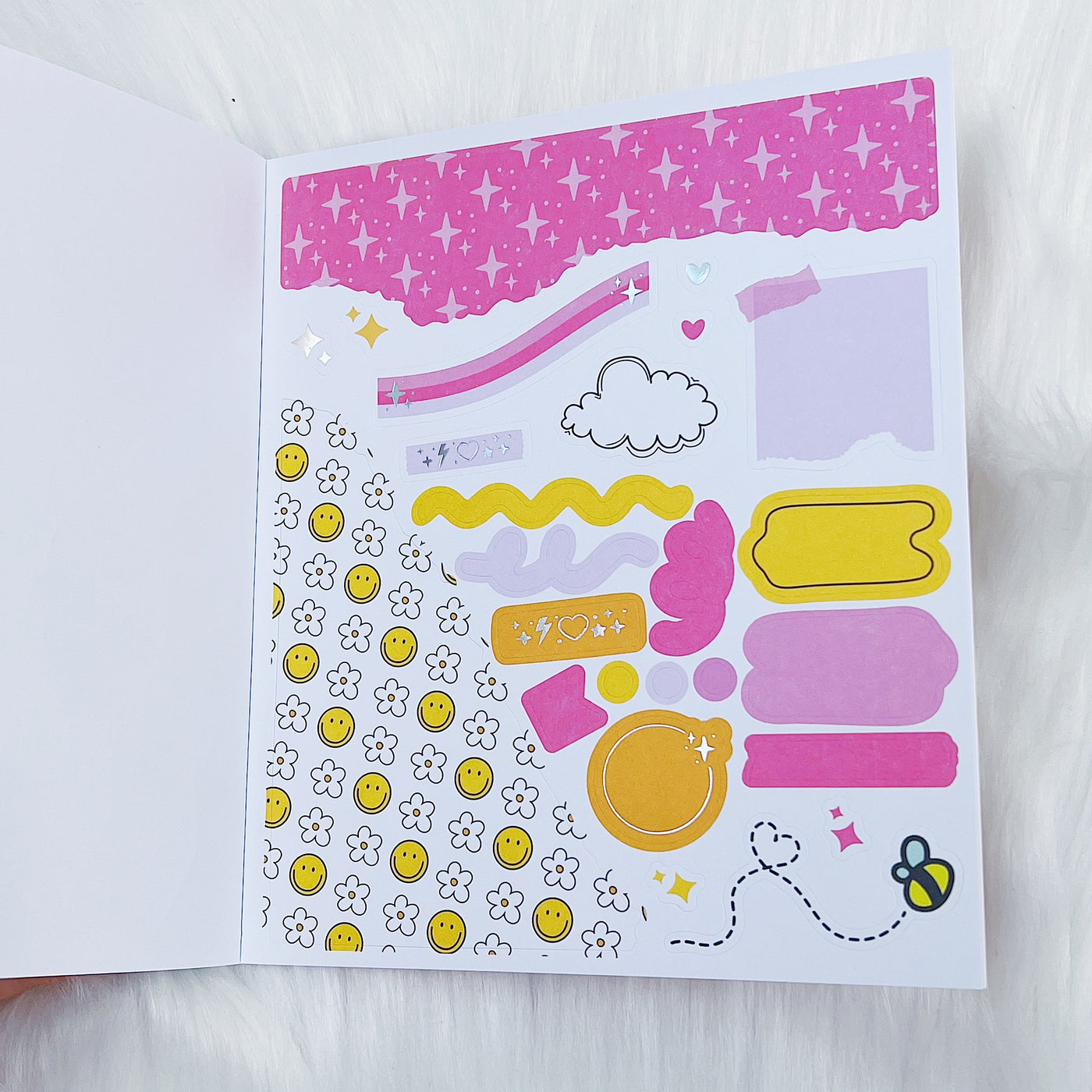 All Smiles Sticker Book | Matte Sticker Paper | 10 Pages | Holo Foiled