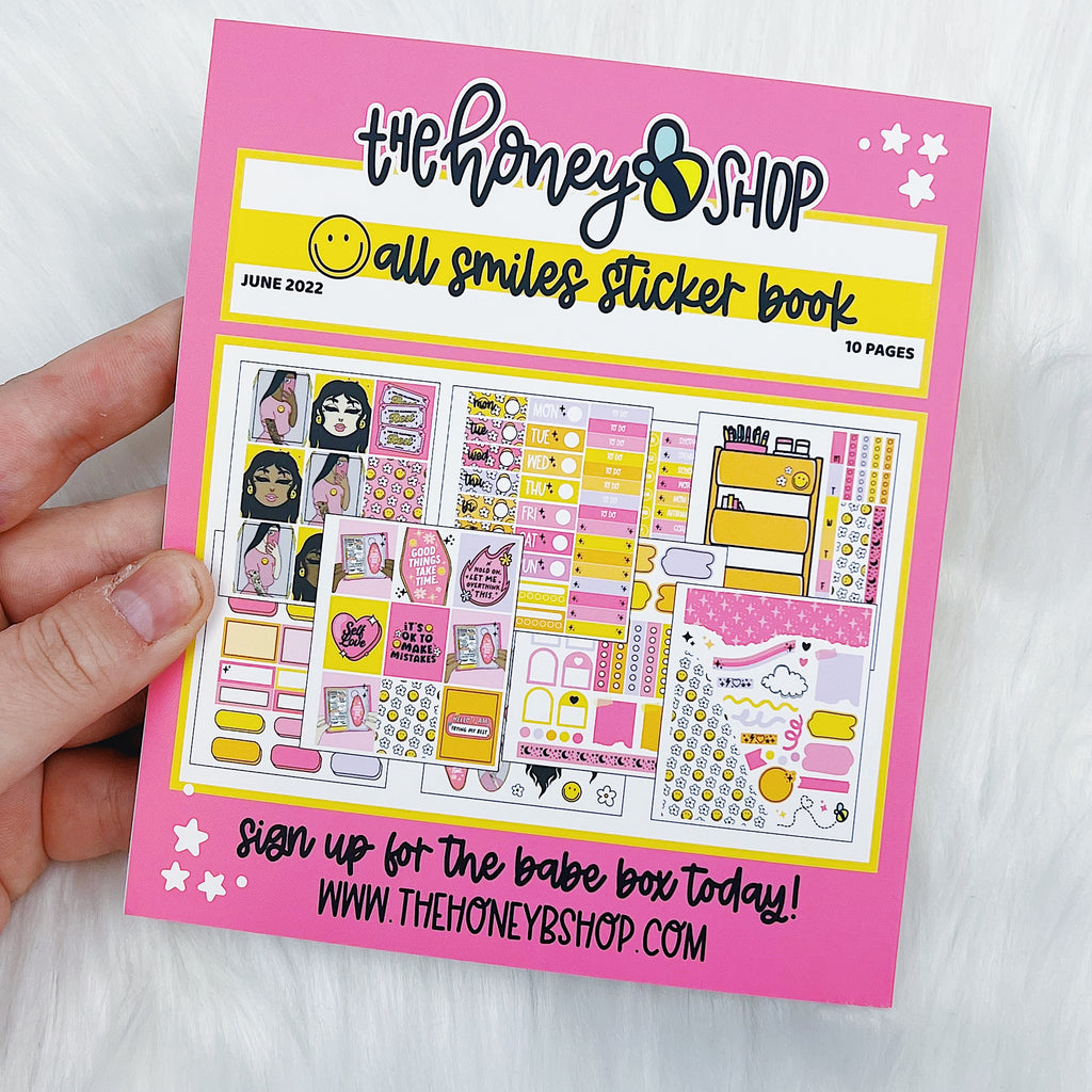 All Smiles Sticker Book | Matte Sticker Paper | 10 Pages | Holo Foiled