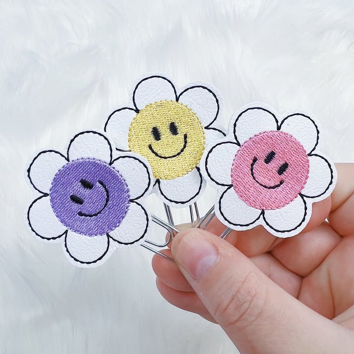 Smiley Daisy Feltie Planner Clip | Choose Your Option