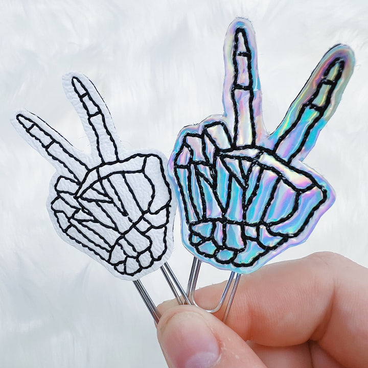 Skele Peace Sign Feltie Planner Clip | Choose Your Option!