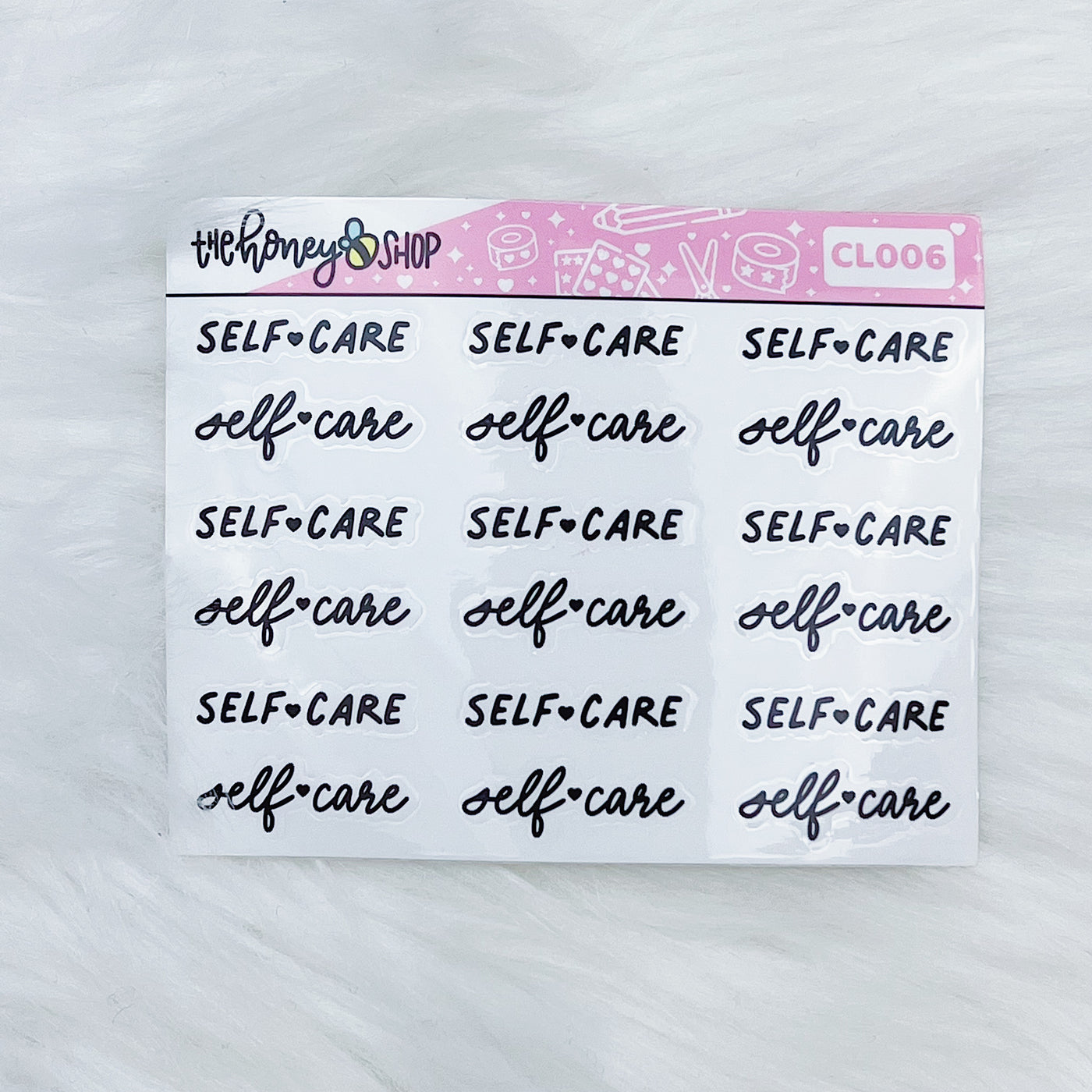 Self Care | Clear Lettering Sticker Sheet