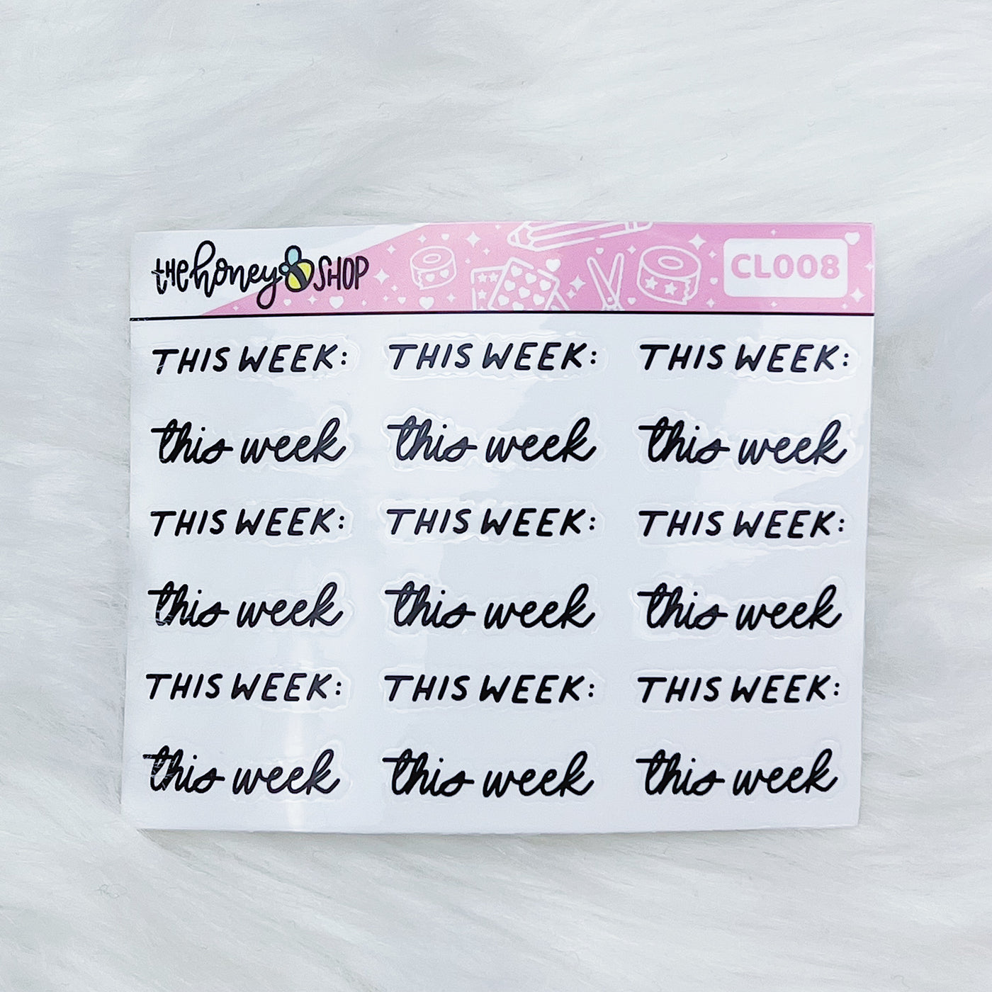 This Week | Clear Lettering Sticker Sheet