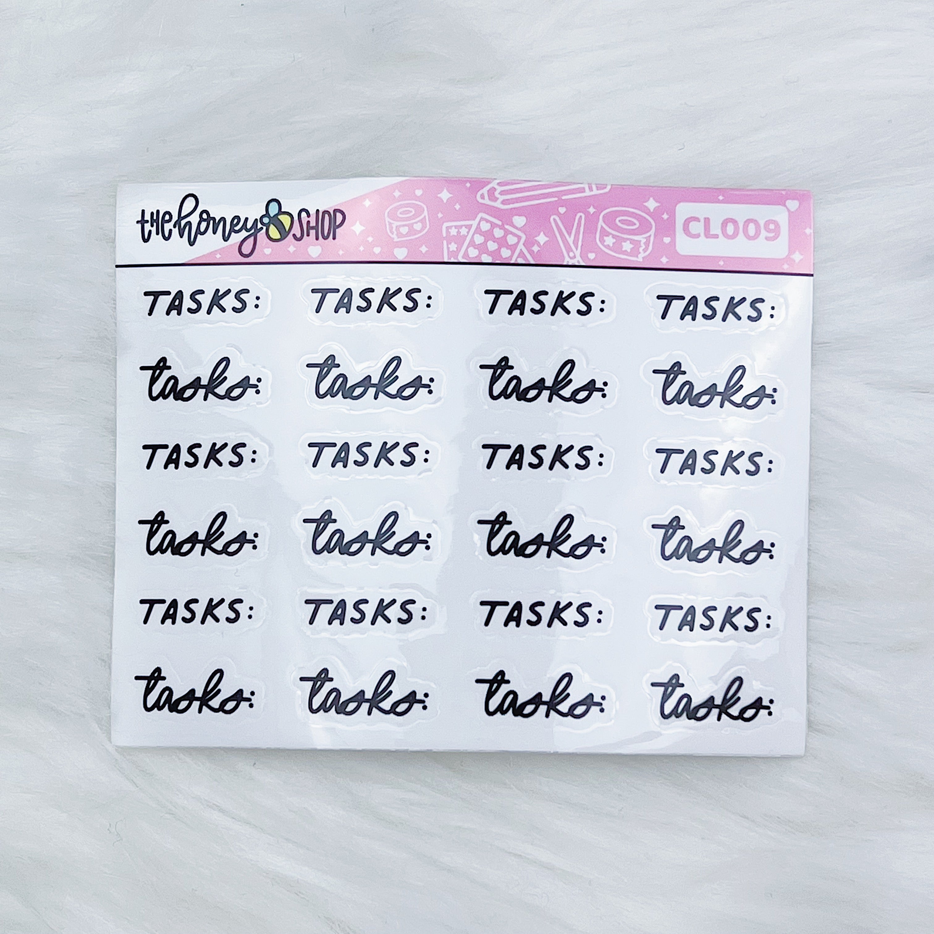 Tasks | Clear Lettering Sticker Sheet – TheHoneyBShop