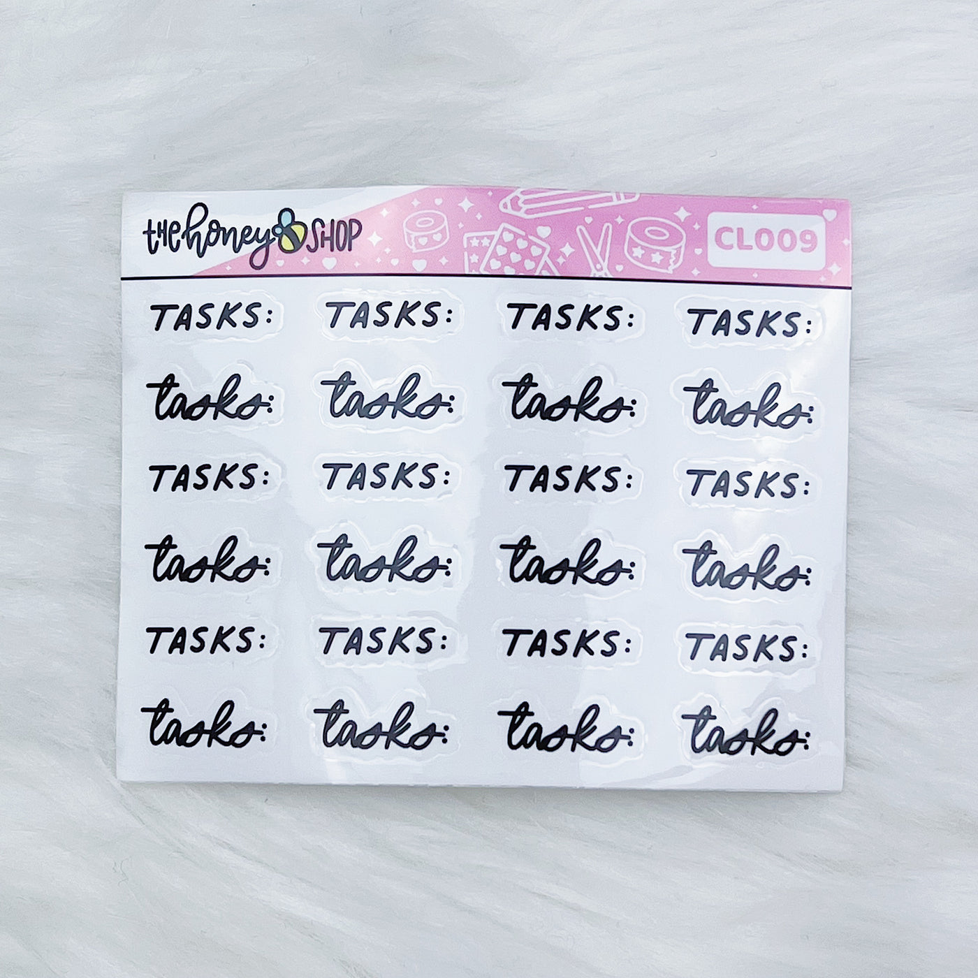 Tasks | Clear Lettering Sticker Sheet