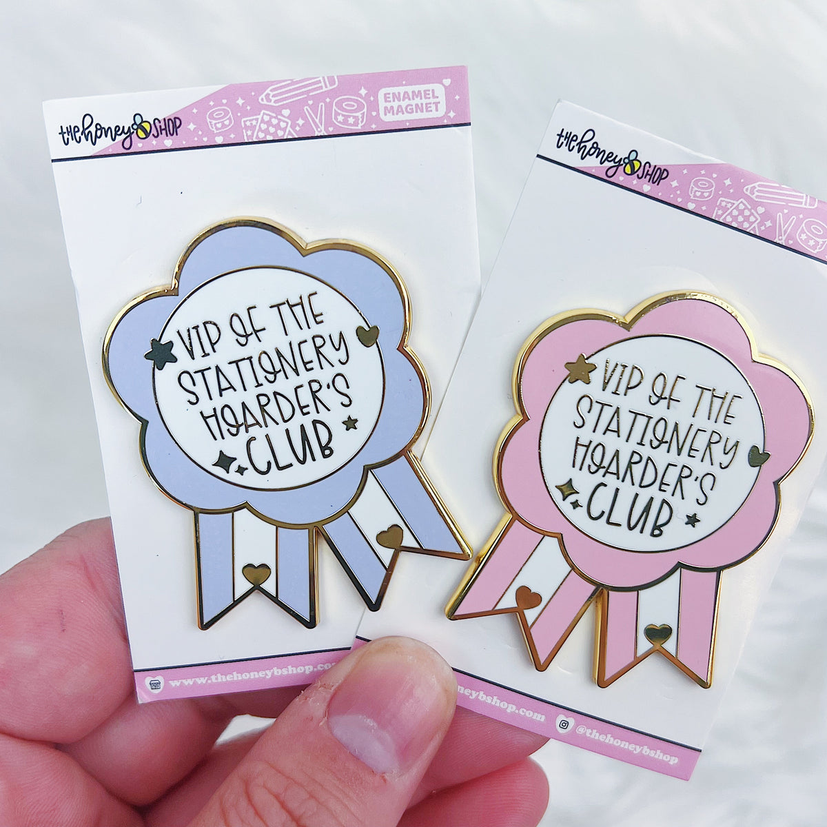 VIP of the Stationery Hoarder's Club Enamel Magnet | Pink or Purple