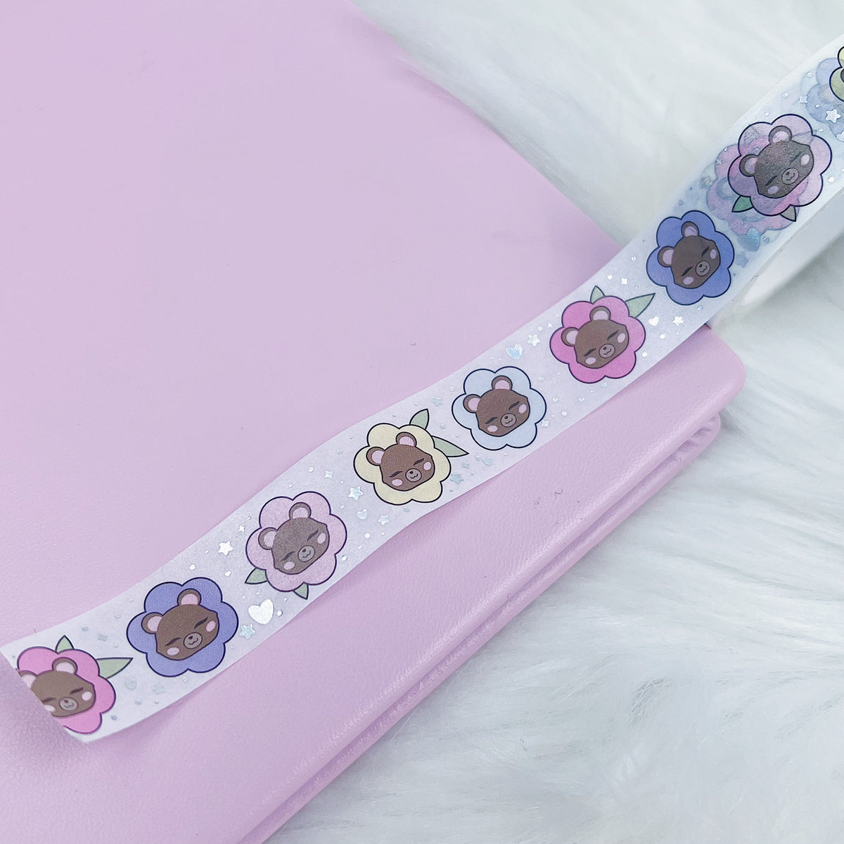 Flowery Honey Bear 15 MM Washi Tape | Holo Foiled