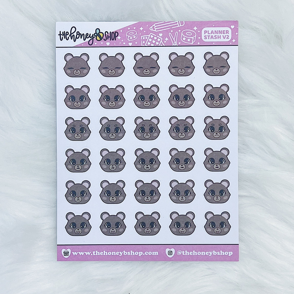 Honey Bear Emoti Doodle Sticker Sheet