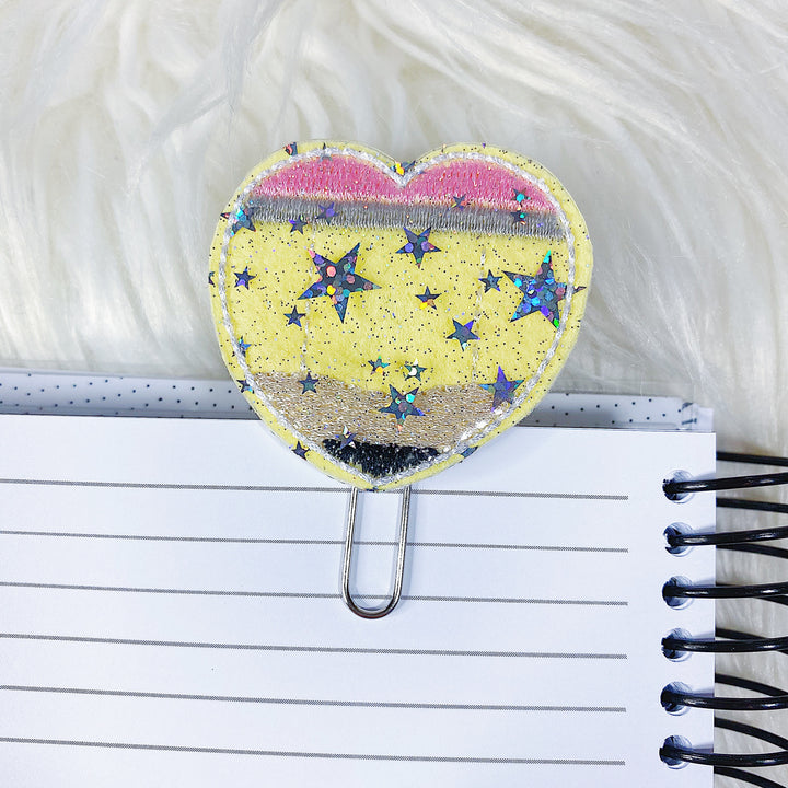 Pencil Heart Feltie Planner Clip