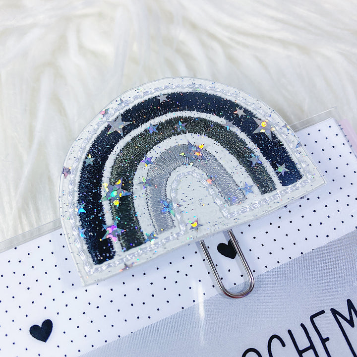 Black Monochrome Rainbow Clip | Feltie Planner Clip | TheHoneyBShop