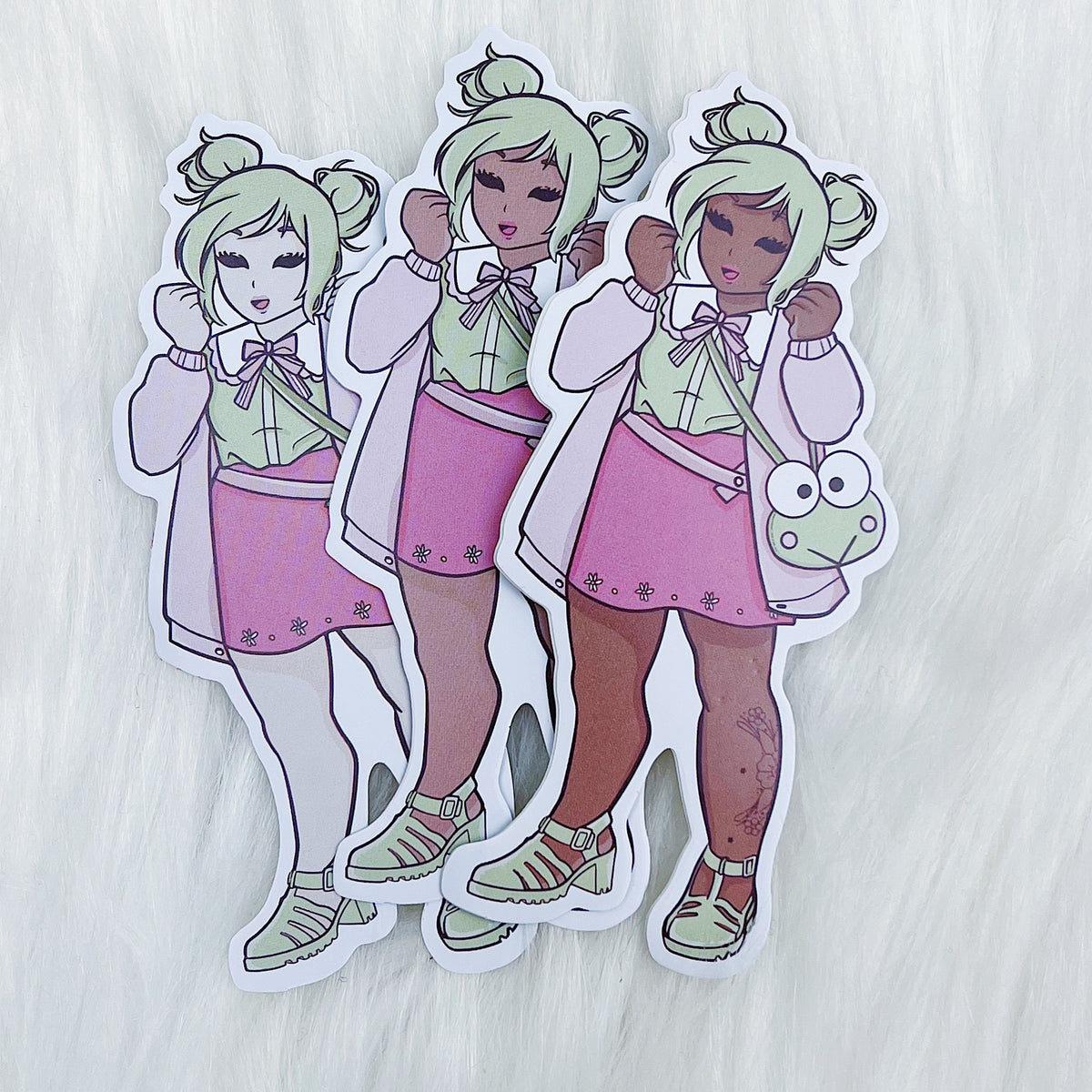 Keroppi Babe Vinyl Sticker | Choose your Skin Tone!
