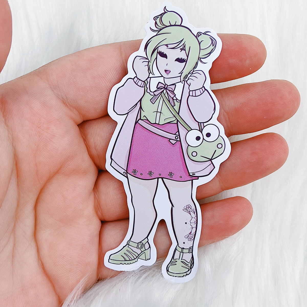 Keroppi Babe Vinyl Sticker | Choose your Skin Tone!