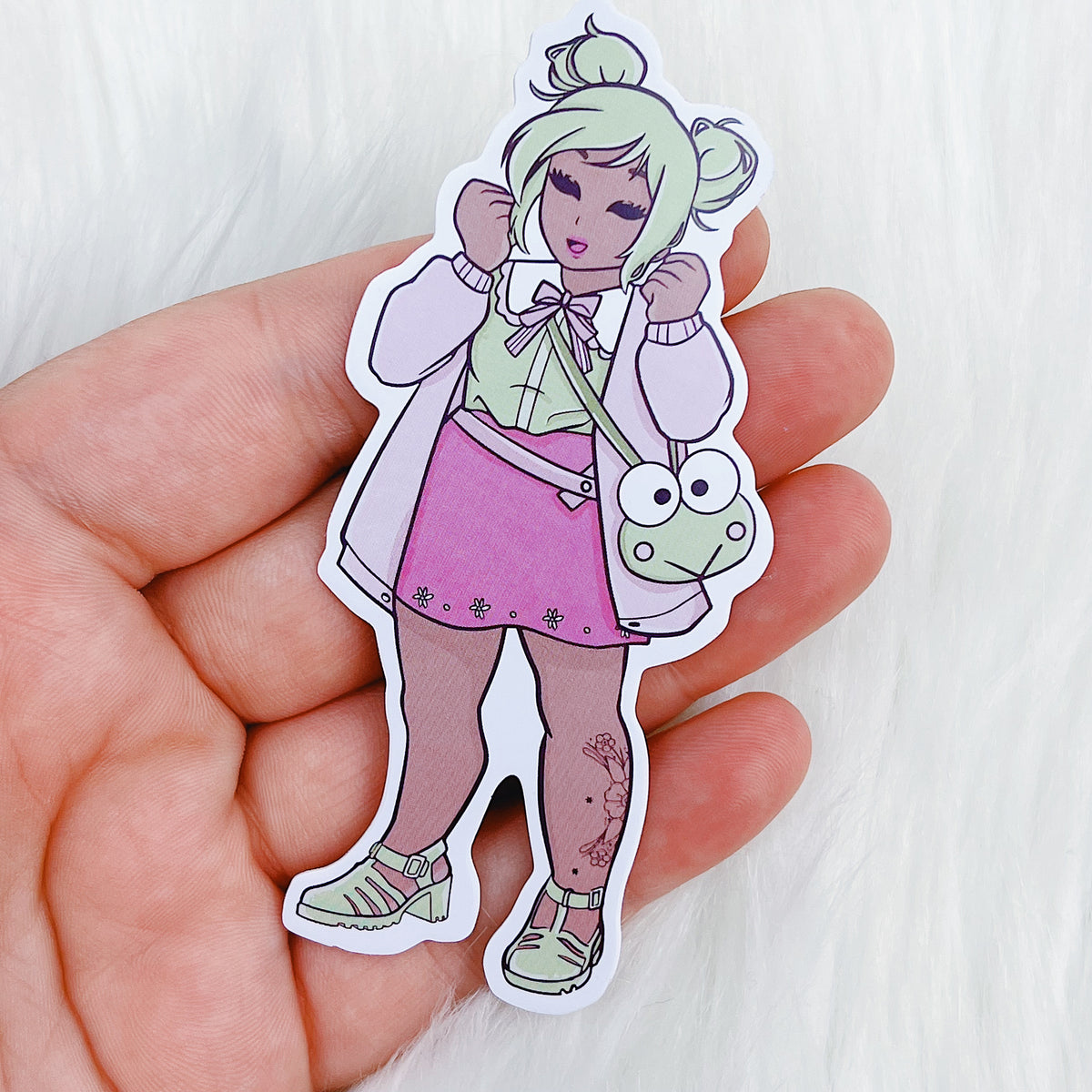 Keroppi Babe Vinyl Sticker | Choose your Skin Tone!