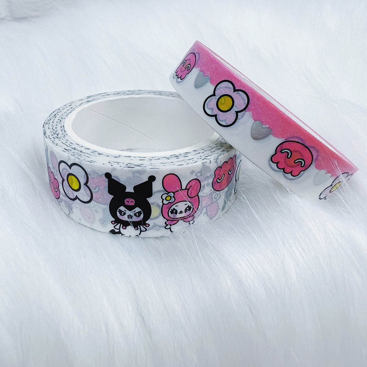 Paquete de cintas My Melody + Kuromi Washi | 10+15MM | Lámina holográfica