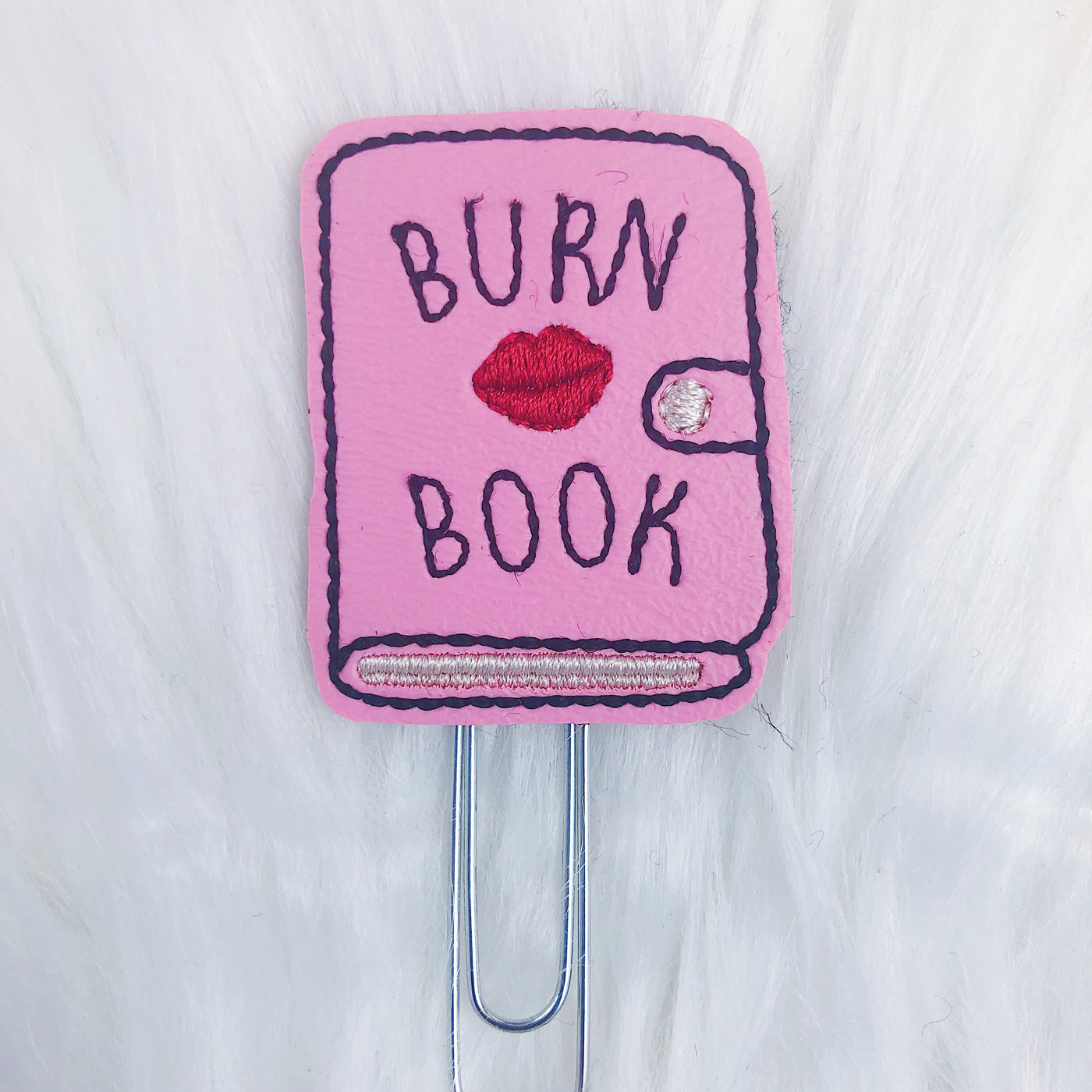 Pink Burn Book Feltie Planner Clip
