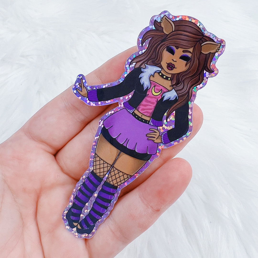 Pegatina de vinilo Monster High Babes troquelada | Lámina con purpurina | ¡Elige a tu bebé!