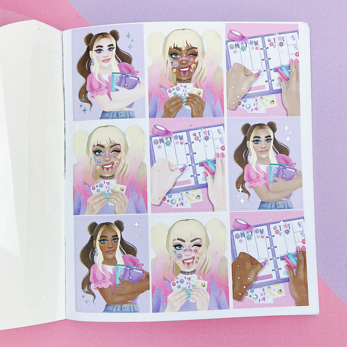 Planner Friends Sticker Book | Matte Sticker Paper | 10 Pages | Holo Foiled