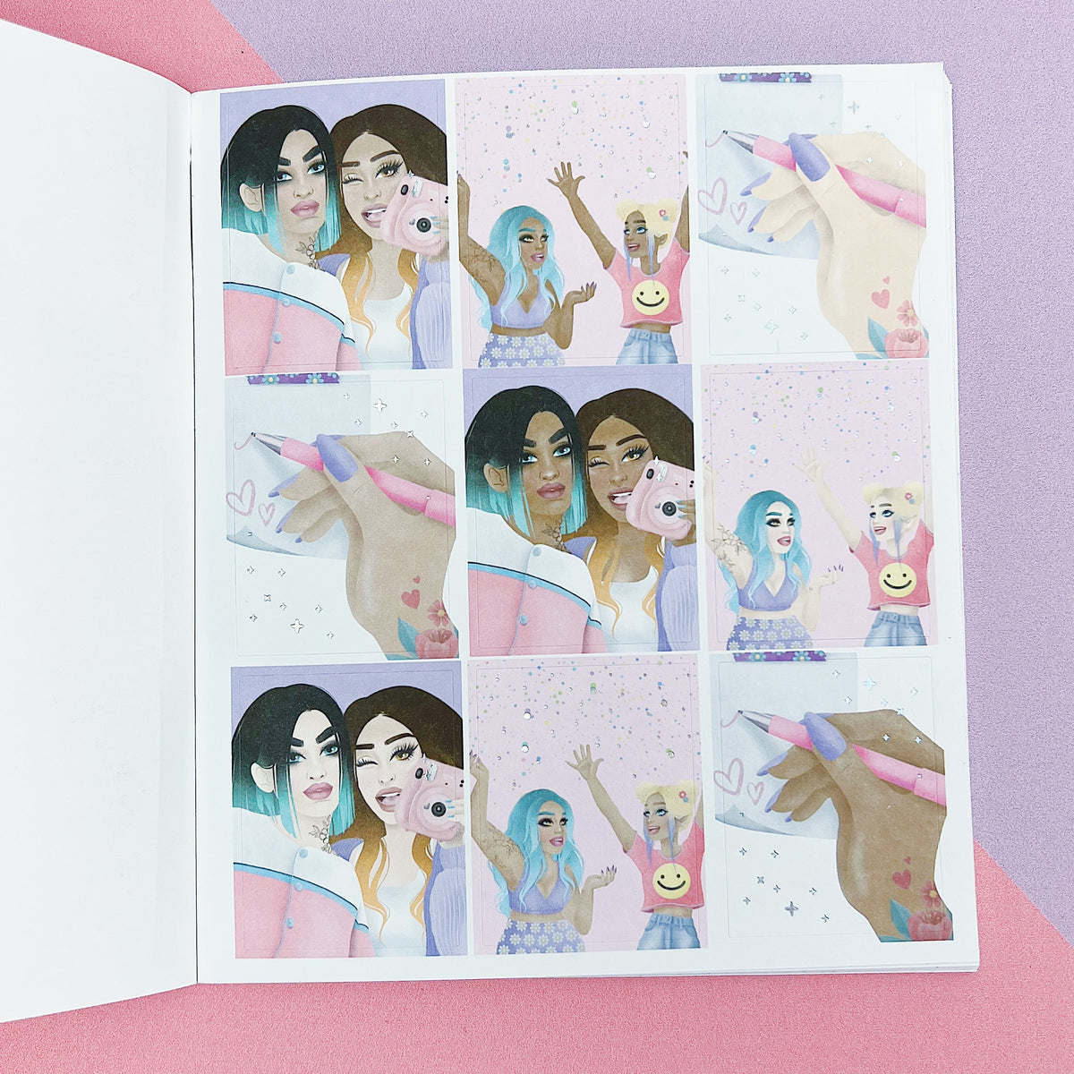Planner Friends Sticker Book | Matte Sticker Paper | 10 Pages | Holo Foiled