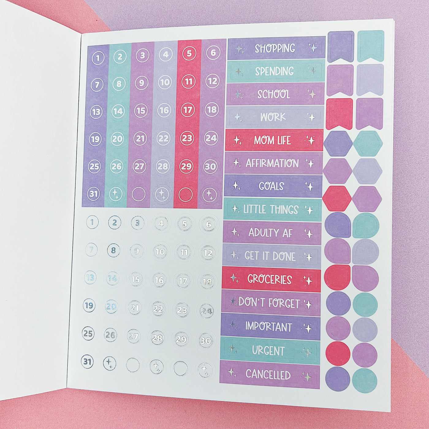 Planner Friends Sticker Book | Matte Sticker Paper | 10 Pages | Holo Foiled
