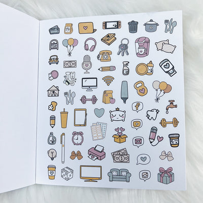 Homebody Sticker Book | Matte Sticker Paper | 10 Pages | Soft Gold Foiled