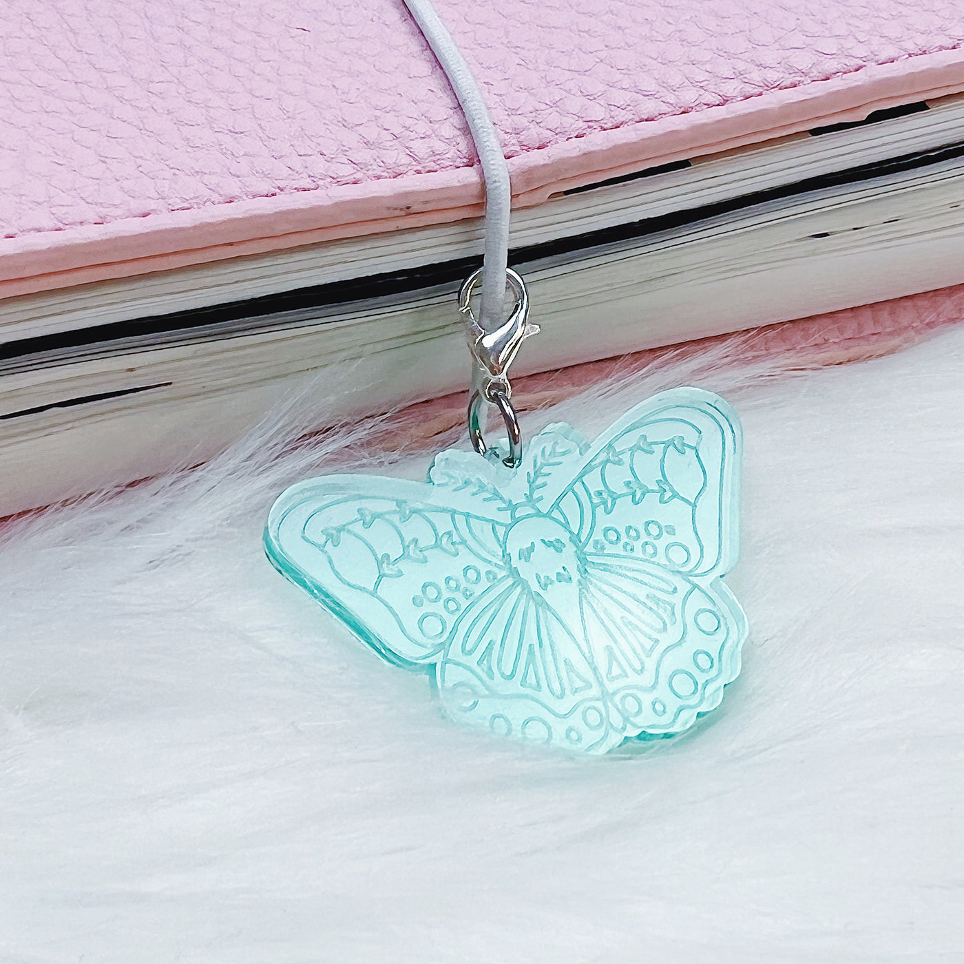 Sea Glass Moth Acrylic Charm