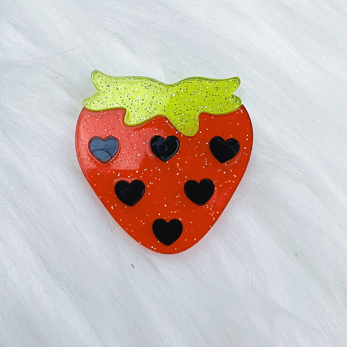 Strawberry Glitter Acrylic Magnet | Choose Your Color!
