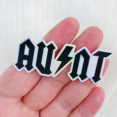 Aunt Vinyl Sticker Die Cut | Holographic Foil