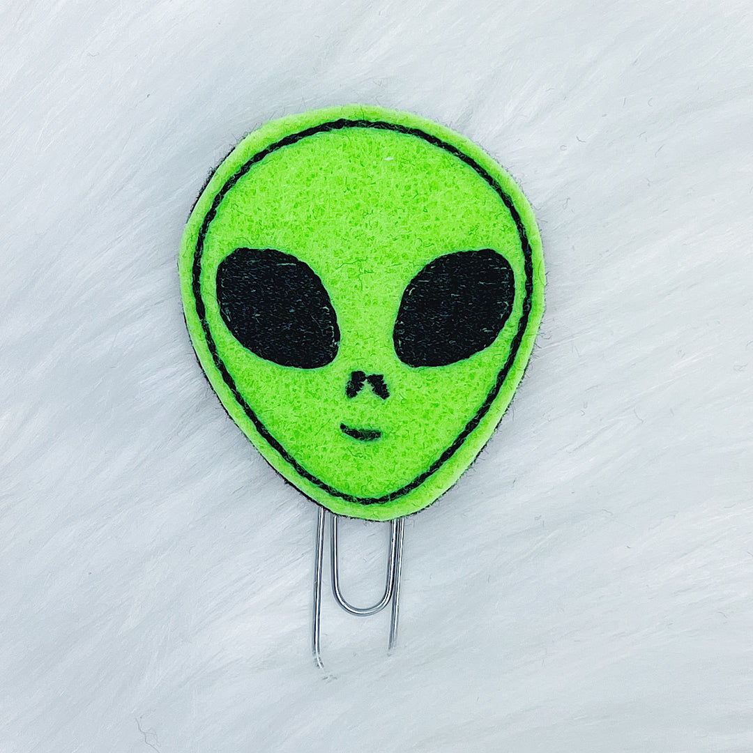 Lime Green Alien Feltie Planner Clip