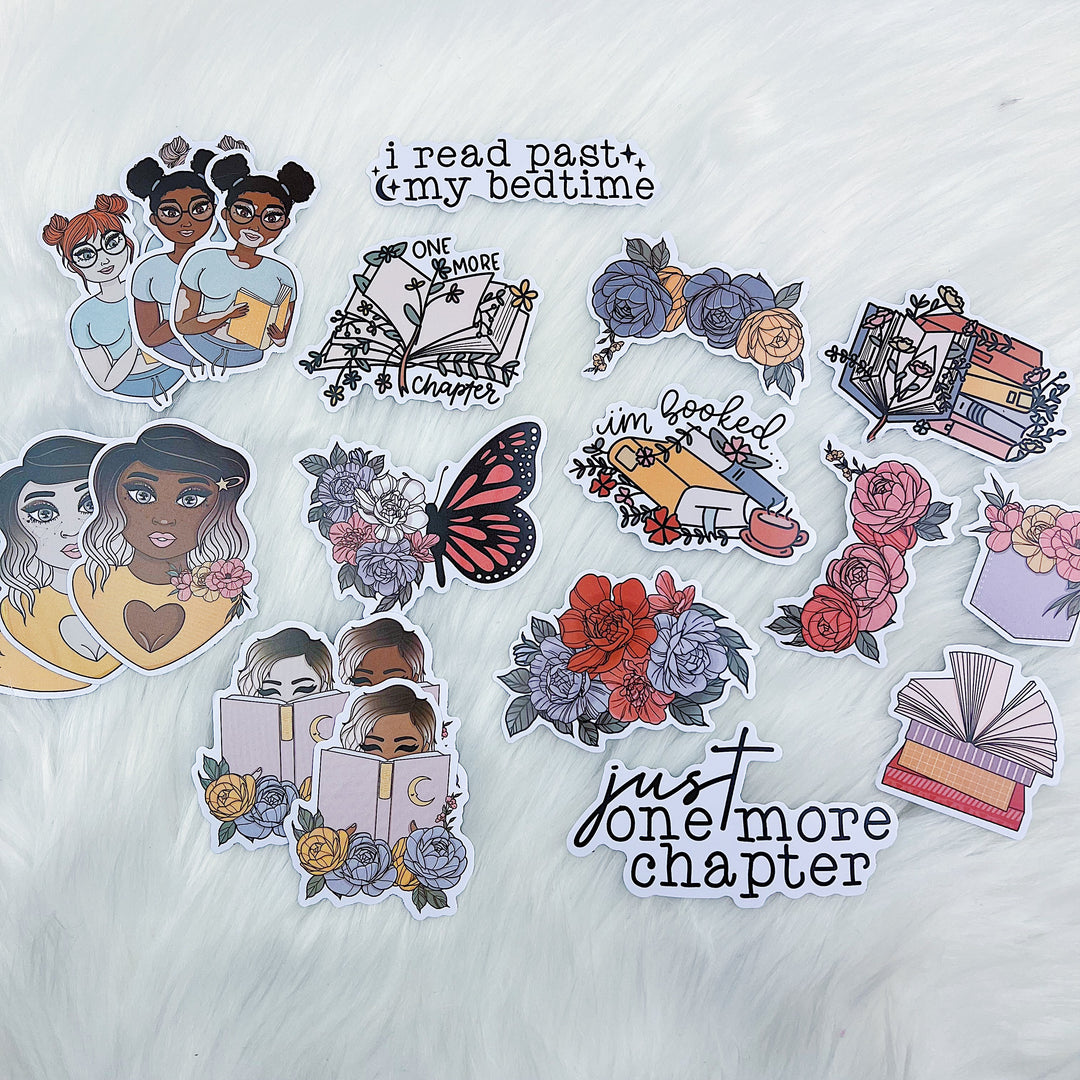 Book Gazer 2.0 Sticker Die Cut Pack | ALL Skin Tones Included!