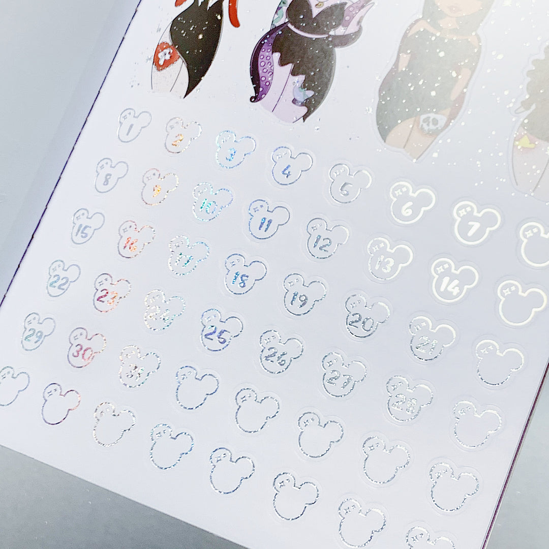 Tattoo Villains Sticker Book | 10 Pages | Sparkly Holo Foiled