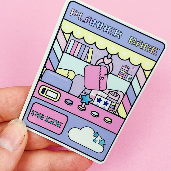 Planner Claw Machine Vinyl Sticker Die Cut | Holographic Foil