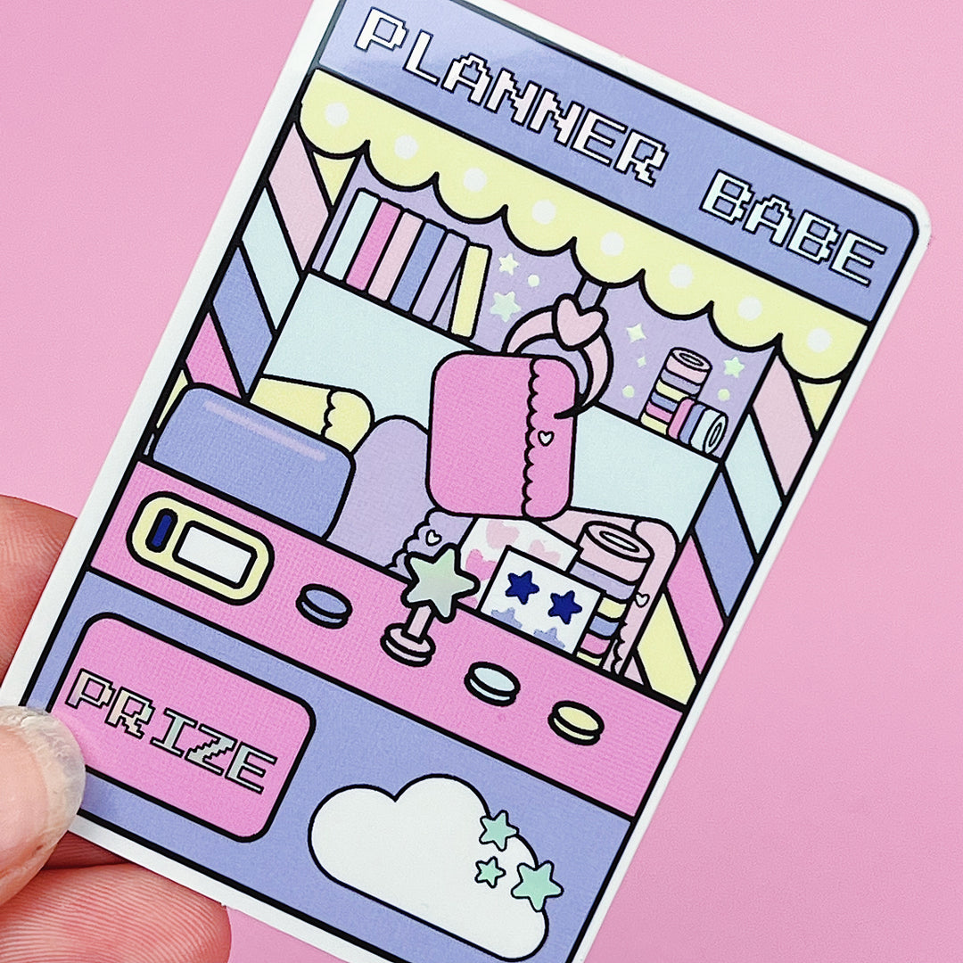 Planner Claw Machine Vinyl Sticker Die Cut | Holographic Foil