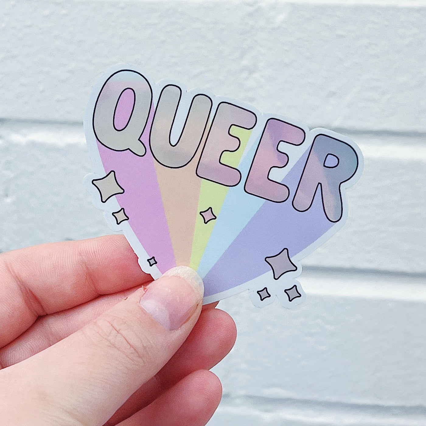 Queer Vinyl Sticker Die Cut | Holographic Foil