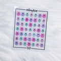 Clear Bat Bow Date + Icon Sticker Sheet
