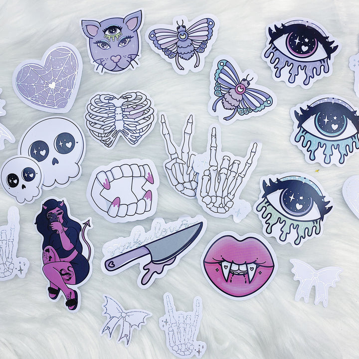 *MYSTERY* Pastel Goth Sticker Die Cut Pack | Pixie Holo Foiled | 5 Die Cuts + 2 Foiled Die Cuts!