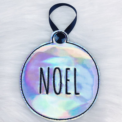 Merry, Noel, + Jingle Holographic Embroidered Ornaments | Set of 3