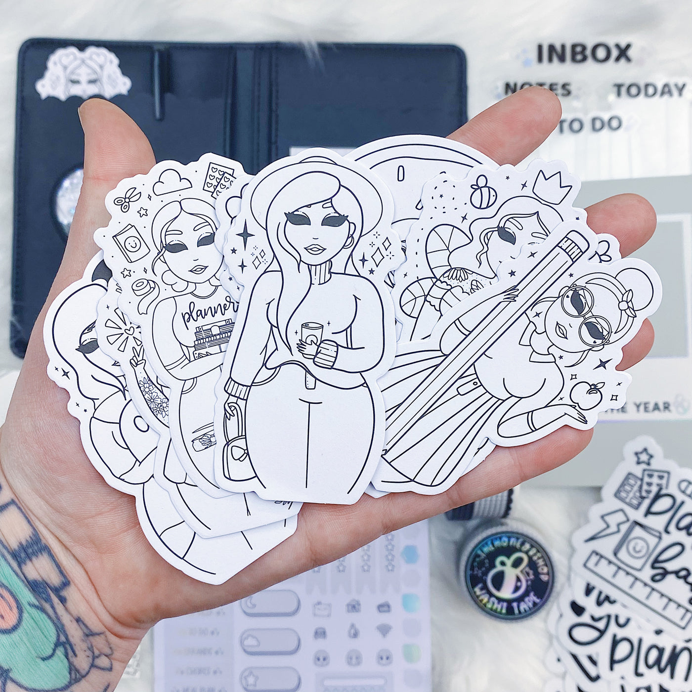 Planner Babe Sticker Die Cut Pack | Matte Babes + Clear Planner Lettering Stickers!