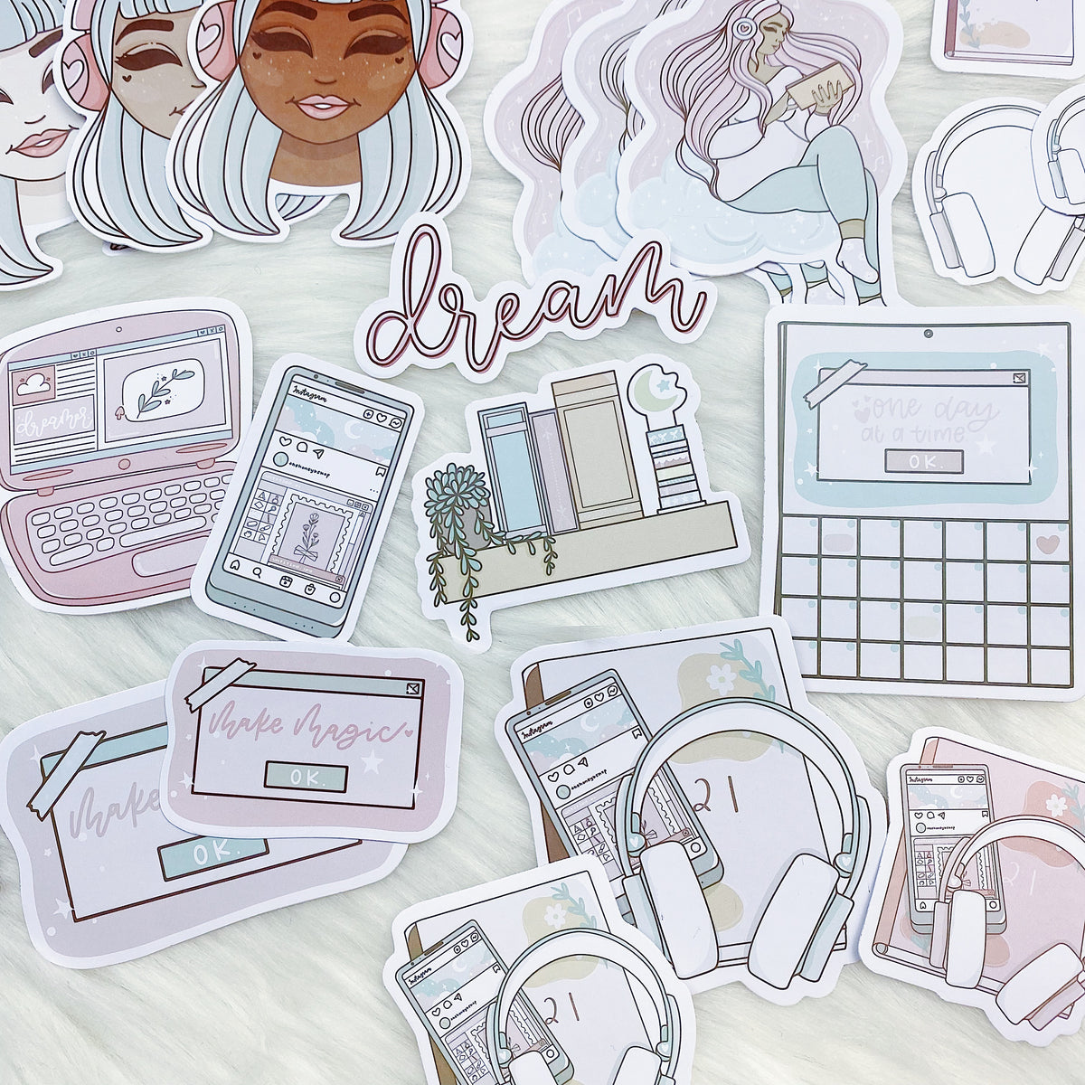 Lofi Vibes Sticker Die Cut Pack | Rose Gold Foiled | TheHoneyBShop