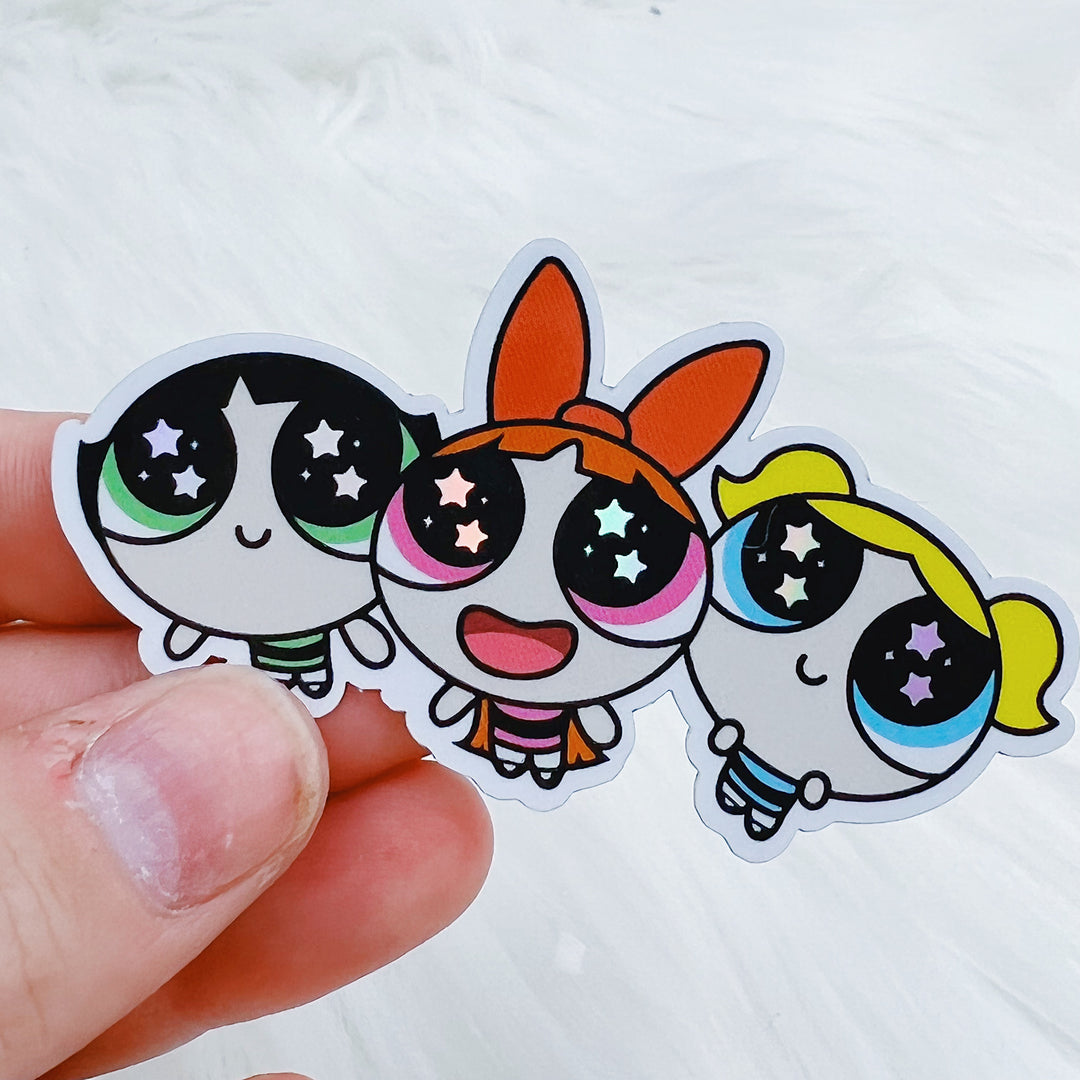 Pegatina de vinilo con ojos estrellados de PPG troquelada