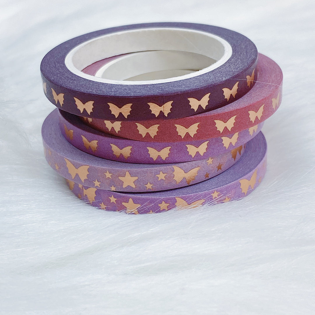 Send Me Nudes Rose Gold Baby Bat Bows Perforated Header Washi Bundle | (5) 5MM Tapes