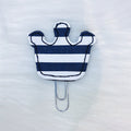 Black + White Stripes Crown Feltie Planner Clip