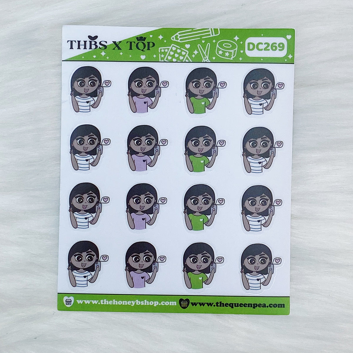 Facetiming BabeBees Clear Doodle Stickers | Choose your Skin Tone!